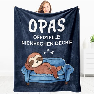Dark Blue Sloth Couch Flannel Blanket <b>Throw</b> Blanket Nap Blanket <b>Super</b> <b>Soft</b> Machine Washable for Winter Warmth Custom Print - Product Image 2