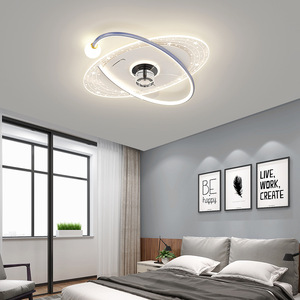 Ventilador de techo LED ultrasilencioso moderno con cuerpo de lámpara acrílica ABS de alta transmitancia de luz para dormitorio, sala de estar y Villa - Product Image 5