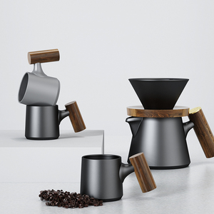DHPO - Tazas de Café de Cerámica para Cafetería y Restaurante, Diseño Moderno y Minimalista, Forma Trapezoidal, 90 ml, Caja Negra - Product Image 6