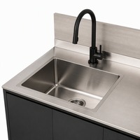 Cuisine extérieure préfabriquée pour jardin avec hotte aspirante, cuisinière à induction, système d'éclairage LED pour complexe hôtelier