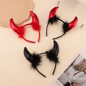 Cospaly Feather Solid Bright Color Halloween Costume Devil Horns <b>Headband</b> - Product Image 1