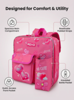 Sac à déjeuner isotherme à motif cœur mignon, sac isotherme à double bandoulière pour le bureau, l'école, les pique-niques, le rangement des aliments
