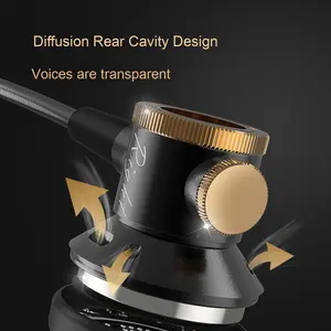 Bouchons <span class=keywords><strong>d</strong></span>'oreilles filaires 1.2m D08 3.5mm Heavy Bass Metal Headphones Flat HI-FI Music Private Model pour ordinateur téléphone portable JL BK Chips - Product Image 6