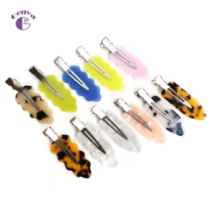 Genya Tortoiseshell Acetate No Crease Hair Clips Pins Environment No Bend Curl Clips For Skin Care Makeup Styling Hair Clip