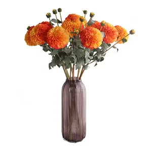 80cm nuovo design 2 teste singolo bouquet di fiori artificiali dalia di seta per la decorazione della casa di nozze