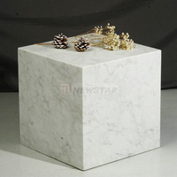 Meuble moderne en marbre blanc, cube carré en pierre italienne, carsara, livraison gratuite
