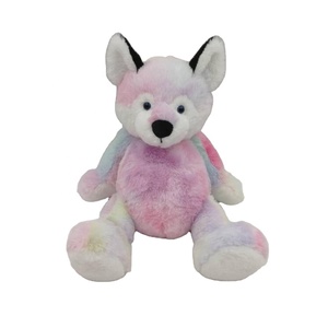 Peluche de loup en peluche douce 8.5 Tie-Dye personnalisée de haute qualité - Product Image 1