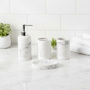 Accessoires ménagers en résine <span class=keywords><strong>effet</strong></span> <span class=keywords><strong>marbre</strong></span>, distributeur de savon pour la cuisine et la salle de bain, flacon de shampoing, pot de gel douche - Product Image 2