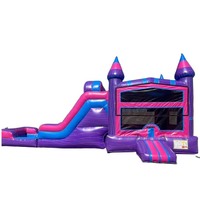 Toboggan aquatique gonflable de style américain certifié CE avec toboggan frontal en marbre et souffleur pour usage commercial, taille personnalisable