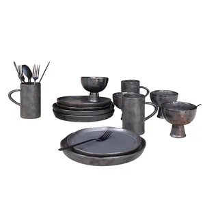 nordic керамический набор посуды Suppliers-Керамическая посуда круглой формы в нордическом простом дизайне для дома и ресторана