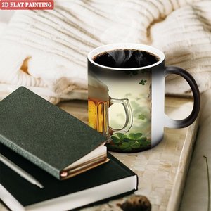 Mug essentiel pour cuisine moderne, noir givré, 11 oz, céramique, tasse magique sensible à la chaleur - Product Image 3