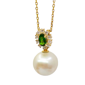 Joyería UM, Colgante de Oro Sólido de 18K con Perla de Agua Dulce, Corte Brillante, Engaste de Garra, Certificado NGTC, Unisex/Hombre/Mujer, Aniversario, Uso Diario - Product Image 3