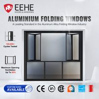 Fenêtre pliante EEHE NFRC CE avec moustiquaire rétractable, en aluminium architectural robuste, pour jardin, patio, villa