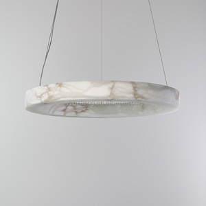 Candelabro de alabastro LED minimalista moderno para sala de estar comedor lámpara de lujo para Hotel Villa modelo habitación tienda de ropa colgante - Product Image 6