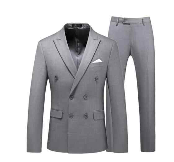 Homeilteds Roze pak mannen slim fit zakelijke formele smoking mintgroene bruidegom trouwjurk heren pakken blazer vest broek (kleur: roze, maat: M (EU 48