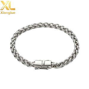 High Quality 6mm Silver Plated High Polished Stainless Steel Franco Chain Bracelet Hip Hop Jewelry for <b>Men</b> and Women - Product Image 2