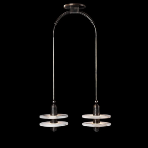 Lampadario Moderno in Stile Art Deco Personalizzato, Riproduzione Vintage <span class=keywords><strong>con</strong></span> <span class=keywords><strong>Paralume</strong></span> in Vetro e Pelle per Casa di Campagna - Product Image 5