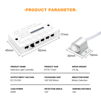 Contrôleur intelligent de lumière d'escalier à LED à défilement d'eau avec capteur de mouvement infrarouge PIR 200W DC12V/24V