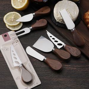 Wholesale Stainless Steel <b>Cheese</b> & Butter Cutter <b>Set</b> Luxury Style Butter Tool High Quality Wrap <b>Cheese</b> <b>Knife</b> with Wooden Handle - Product Image 3