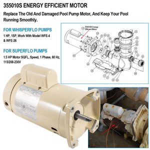 Whisperflo hiệu suất cao bơm hồ bơi thay thế một phần năng lượng hiệu quả 1HP động cơ 355010S - Product Image 4