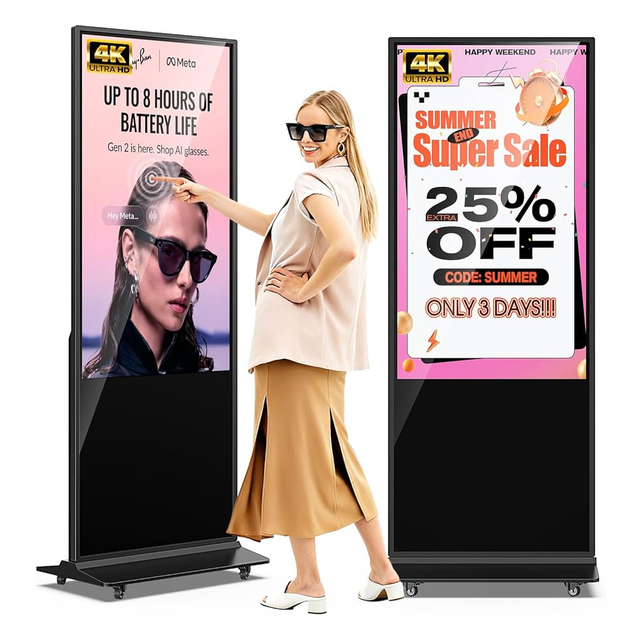 55 Inch Free Sample Available Ultra Thin Totem Display Touch Screen Kiosk Advertising Player LCD Floor Standing Elevator Subway