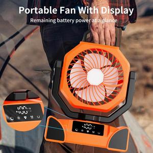 Ventilateur de table USB rechargeable 20000mAh avec lumière LED, oscillation automatique, télécommande sans fil, pour camping et refroidissement d'air - Product Image 3