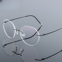 Prix usine Vintage rond sans cadre pliant en métal alliage de titane cadre de mémoire unisexe montures de lunettes de lunettes