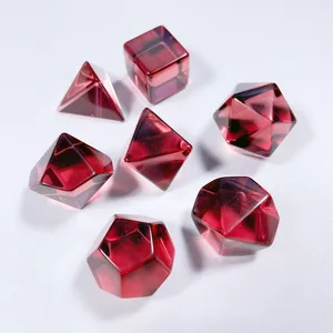 High Quality Customized Red Color Glass Dice Set Crafts