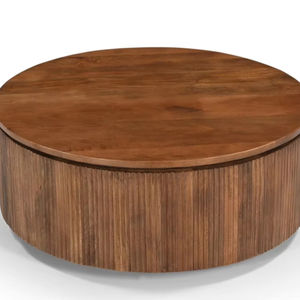 Center <b>Table</b> Wooden Round Center <b>Table</b> Light Brown <b>Walnut</b> Mango Wood Material Furniture in wholesale price - Product Image 1