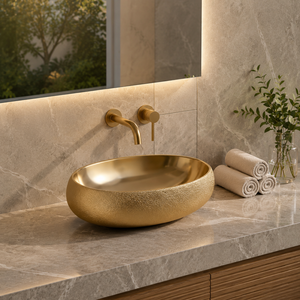 Lavabo in Ceramica di Lusso ZOGII Nord America, <span class=keywords><strong>Lavandino</strong></span> Ovale Dorato Elettroplaccato, Lavabo Artistico Placcato Oro <span class=keywords><strong>per</strong></span> <span class=keywords><strong>Bagno</strong></span> - Product Image 2