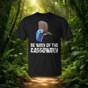T-shirt promozionale a tema Cassowary Be Wary - Product Image 3
