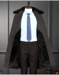 Nuovo <span class=keywords><strong>Cappotto</strong></span> da <span class=keywords><strong>Uomo</strong></span> Americano in <span class=keywords><strong>Lana</strong></span> con Colletto alla Coreana Giacca Elegante da <span class=keywords><strong>Uomo</strong></span> in Cashmere Nero - Product Image 5