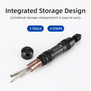 Kit de réparation de pneus <span class=keywords><strong>tubeless</strong></span> en alliage d'aluminium JOHORSE, outil d'urgence portable pour <span class=keywords><strong>crevaison</strong></span>, avec bandes de colle, pour <span class=keywords><strong>VTT</strong></span> et vélo de route, noir/argent - Product Image 2