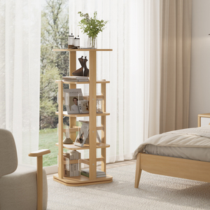 Estantería de pie de 4 niveles altos para pantalla, estantería giratoria ordenada con deflector, estantería giratoria para dormitorio y oficina - Product Image 4