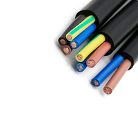 Cable Rvv Flexible de cobre, Cable de alimentación eléctrica, 300V, 500V, 0,75mm, 1mm, 1,5mm, 2,5mm, 2, 3, 4, 5 núcleos, PVC negro, redondo, sólido, desnudo, 200 m/rollo