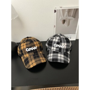 Casquette de baseball à carreaux en coton unisexe, chapeau décontracté rouge, noir, jaune - Product Image 3