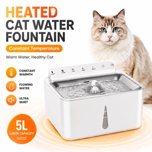 Fuente de Agua Inteligente para Gatos y Perros, de Acero Inoxidable, con Calefacción, de Gran Capacidad (5L), Dispensador Automático para Mascotas, Venta al Por Mayor - Product Image 1