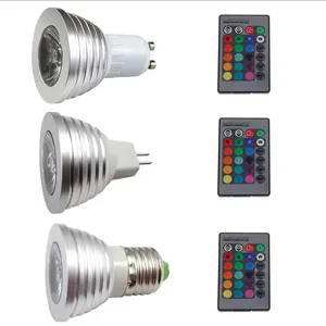 AC85-265v E27 3W LED RGB הנורה 16 צבע שינוי שלט רחוק RGB led זרקור