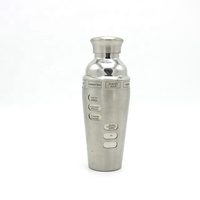 Vente en gros 3 pièces 24oz/750ml, mélange de barmen en argent Mojito Martini Bar Cobbler Cocktail Shaker avec recette sur le côté de la Rotation