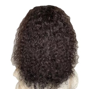 Perruque Courte Bouclée Noire Ondulée avec Dentelle Frontale pour Femmes Africaines, Européennes et Américaines, Couvre-Tête Complet - Product Image 3