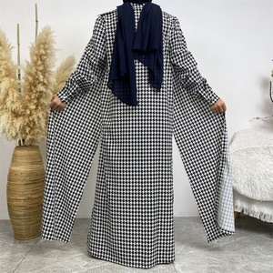 6674# Summer Fast Fashion 2 Piece <b>Set</b> Satin Printed Pant <b>Sets</b> With Buttons Long Cardigan Loose Women Pants for Muslim Women - Product Image 4