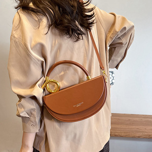 Grenzüberschreitende Personalisierte Allzweck-Satteltasche Modische Textil-Trendtasche Halbrunde Tasche Bonbonfarbene Alltags-Schultertasche - Product Image 3