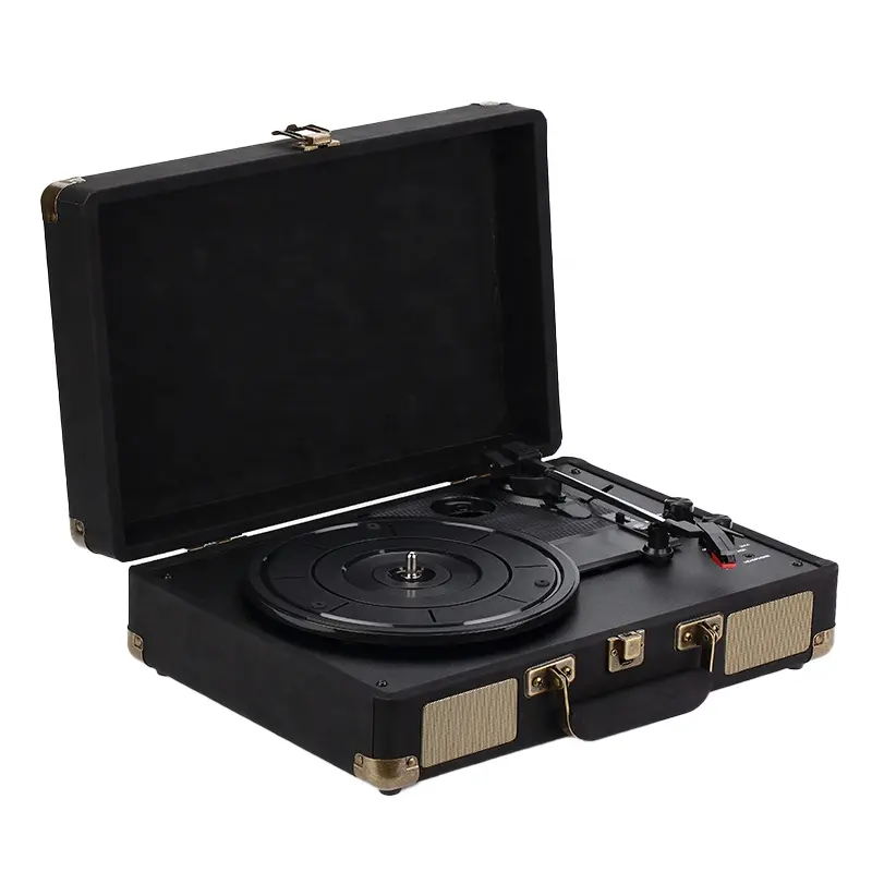 Sistema Audio domestico di vendita caldo fonografo elettronico antico dente blu 5.0 grammofono vinile valigia musica dischi in vinile