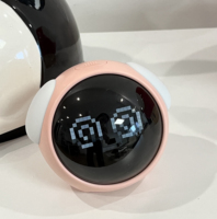 Jam Alarm emosi lucu Led untuk anak-anak, Jam Alarm meja samping tempat tidur Mini isi ulang daya
