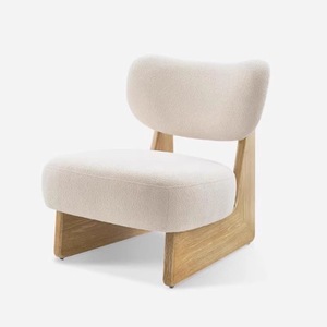 Sofá de una sola tela de estilo Wabi-Sabi moderno, silla de madera maciza, Normcore escandinavo para balcón, recepción de ocio, sala de estar - Product Image 5