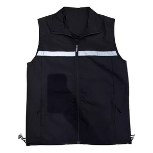 Gilet de sécurité réfléchissant bleu marine en polyester, matière fine, unisexe, pour l'automne, gilet d'urgence - Product Image 2