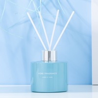 120ml Diffuseur de roseaux en verre sans feu pour la maison de luxe en boîte Parfum parfumé à l'arôme d'huile essentielle avec logo