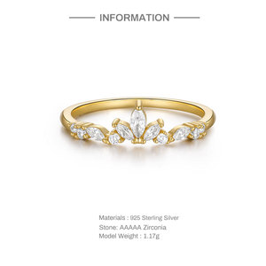 Anillo CANNER S925 de Plata de Ley con Zirconia Cúbica en Forma de Gota de Agua, Color Verde Menta y Blanco, Chapado en Oro de 18k - Product Image 2