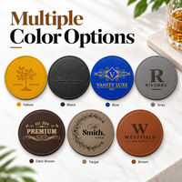 Sous-verres en cuir personnalisés avec logo en relief, imprimés par sublimation, pour tasses à café, boissons, maison, bureau, café, bar, cadeaux