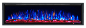 Cheminée électrique décorative à effet de longs faux bûches, télécommande, 5 niveaux de luminosité, pour bureau - Product Image 3